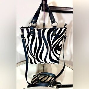 EUC MAURIZIO TAIUTI Leather/Calf Hair Bag.